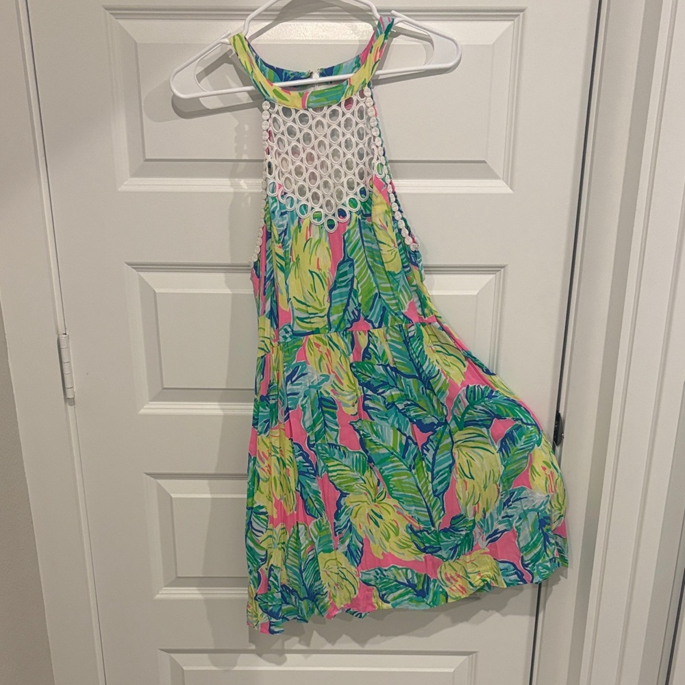 Lilly Pulitzer Tropical Halter Dress in Pink, Green & Blue